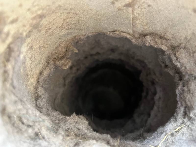 Clogged dryer vent full of lint buildup