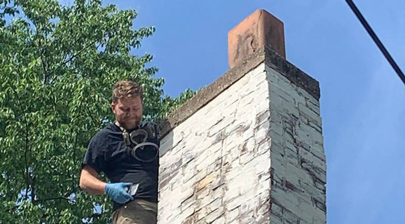 Chimney inspection in progress